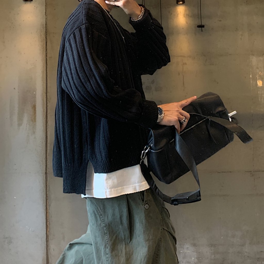 クルーネックワイドリブニット K0685