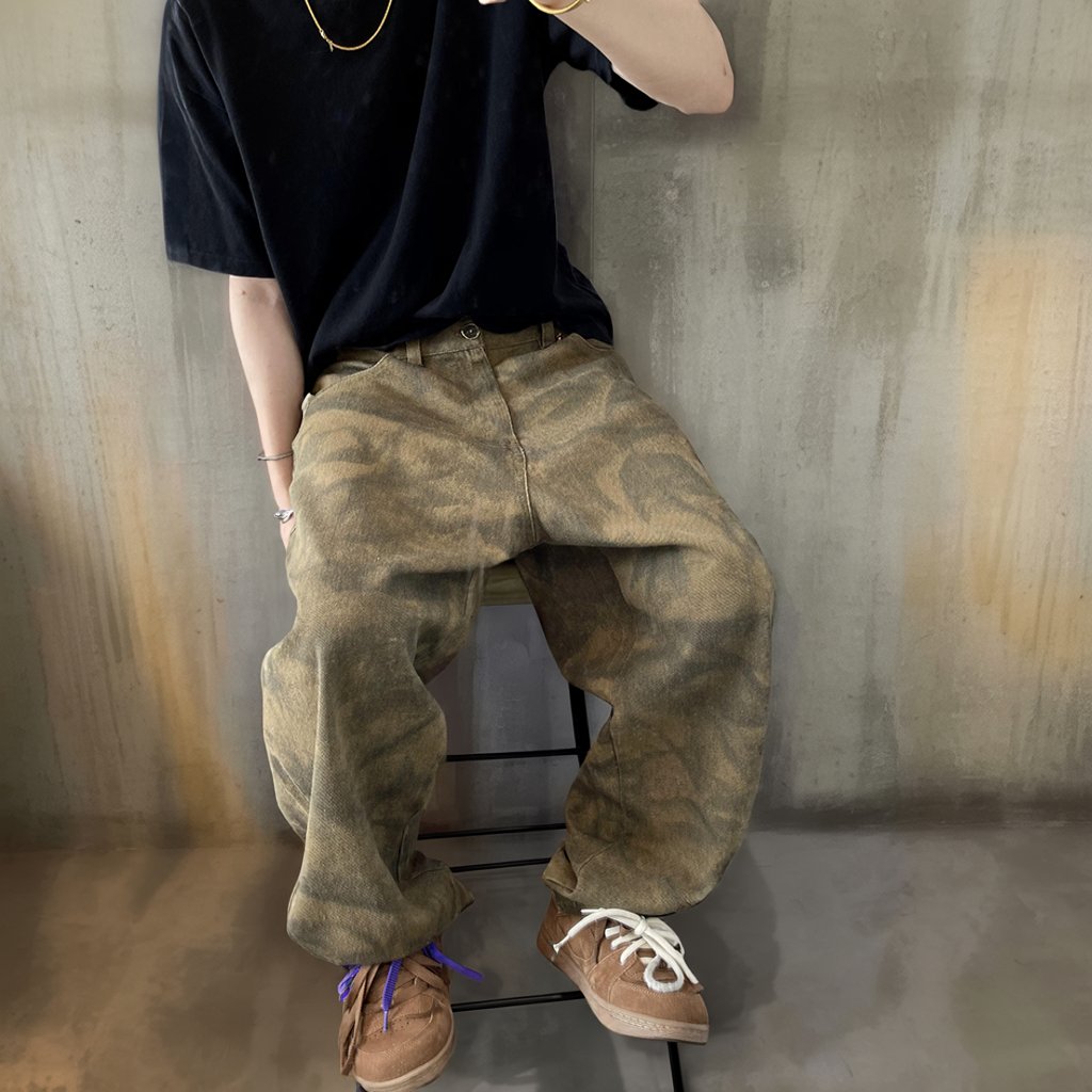 マーブルエフェクトワイドパンツ K0758