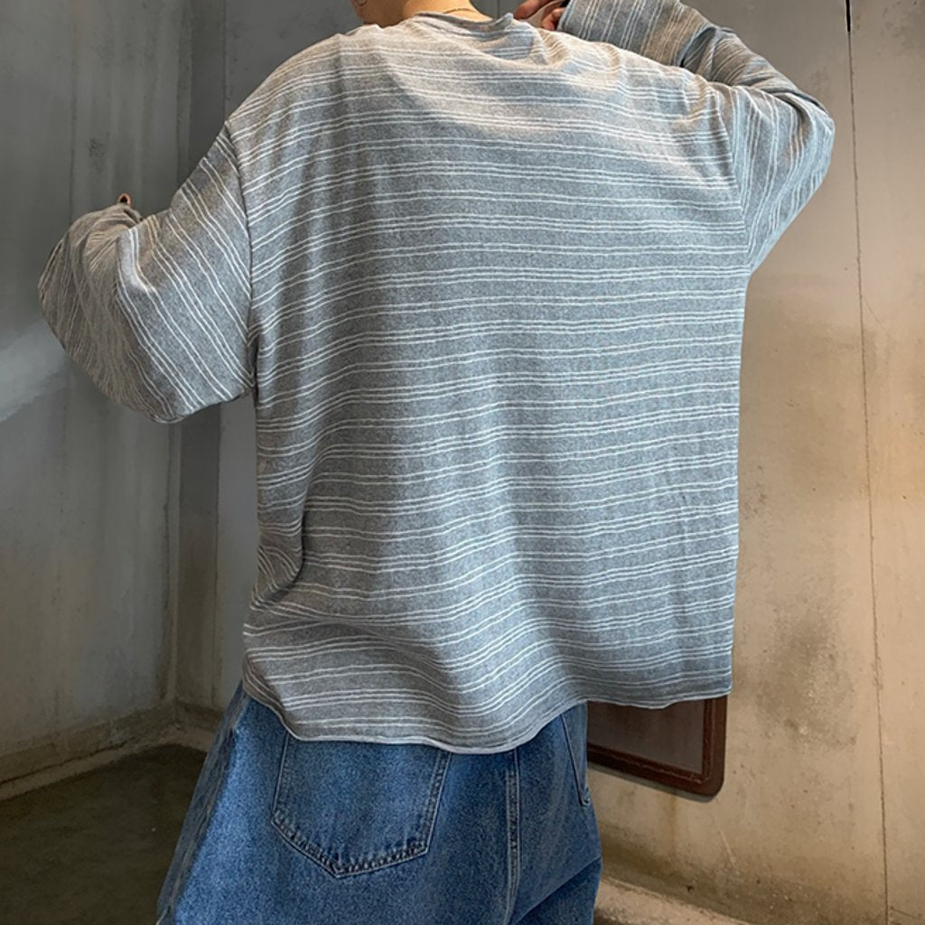 ボーダーワイドスリーブロングTシャツ K0619
