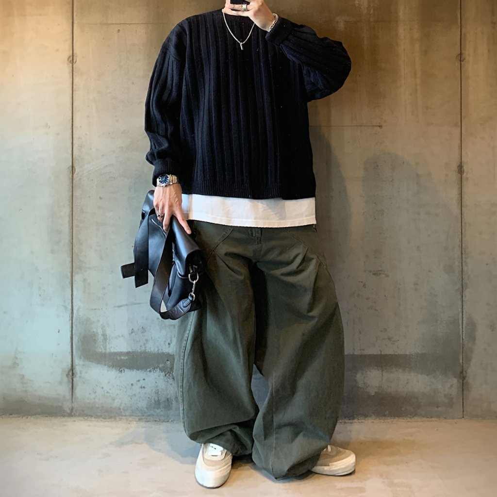 クルーネックワイドリブニット K0685