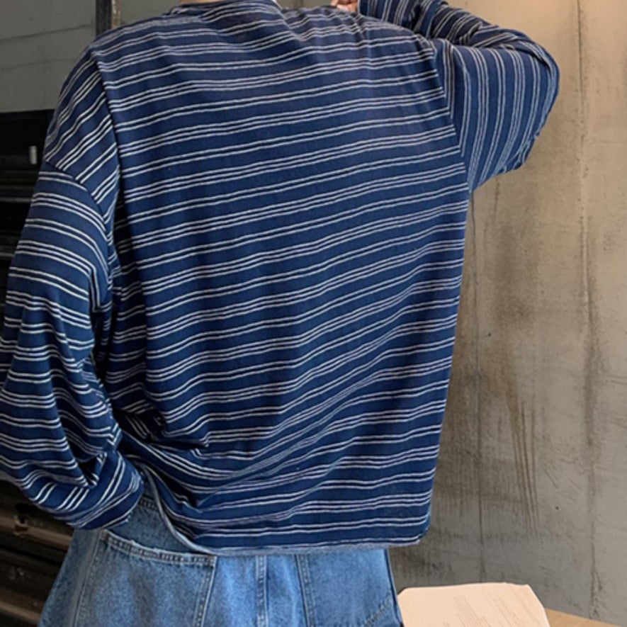 ボーダーワイドスリーブロングTシャツ K0619