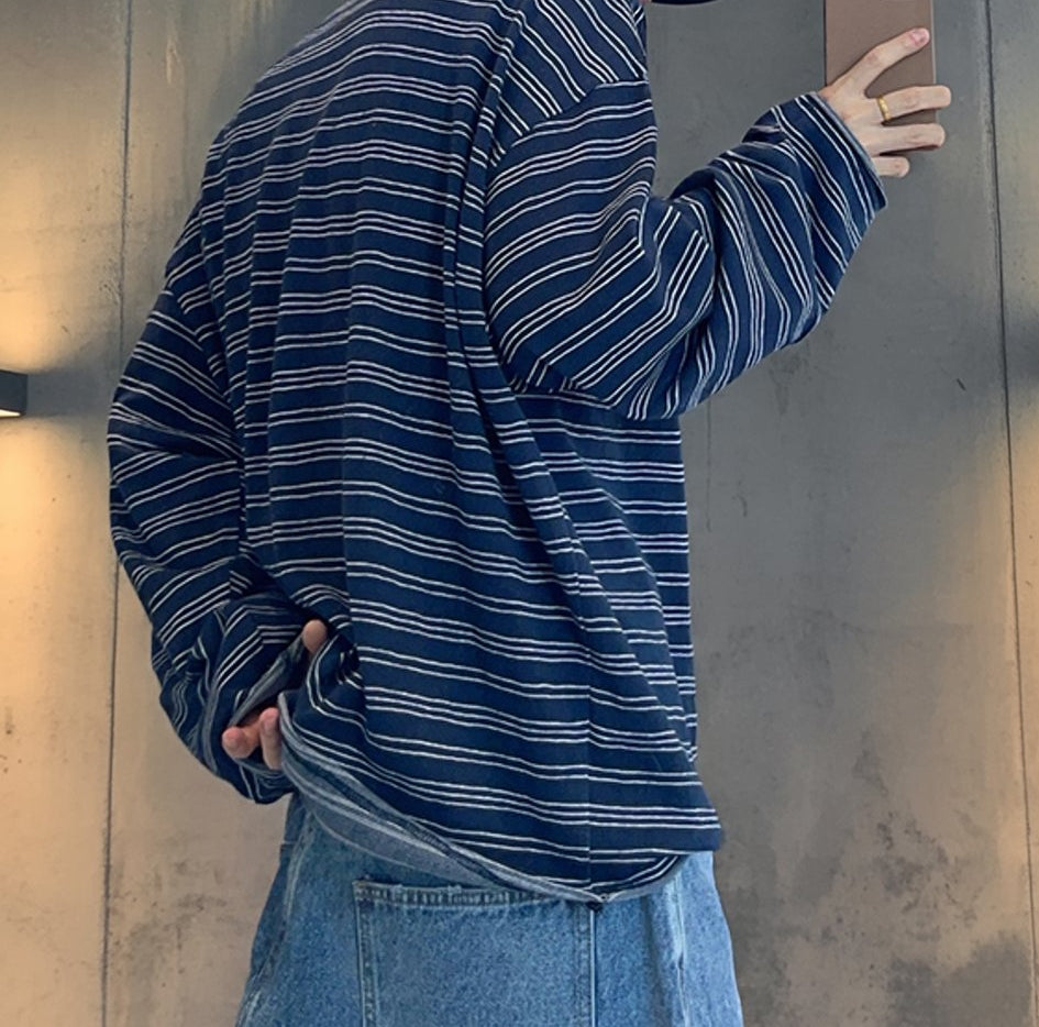 ボーダーワイドスリーブロングTシャツ K0619