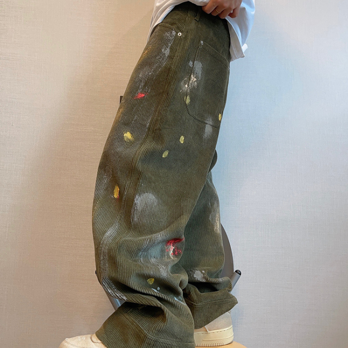 コーデュロイハンドペイントパンツ K0440