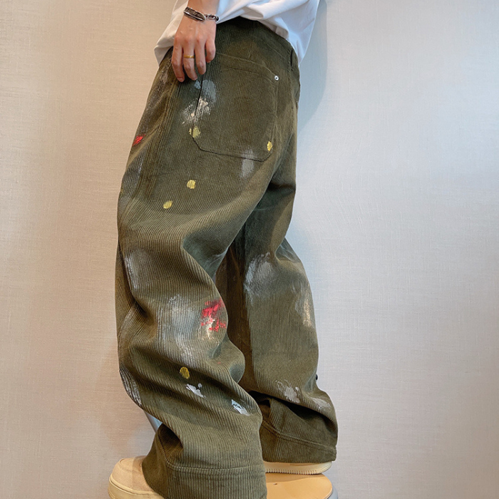 コーデュロイハンドペイントパンツ K0440