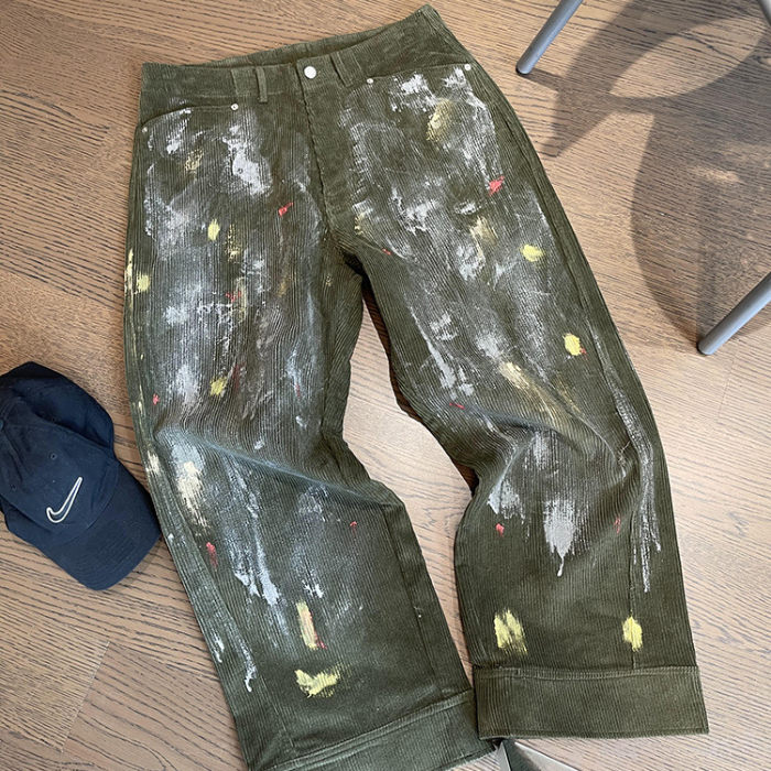コーデュロイハンドペイントパンツ K0440