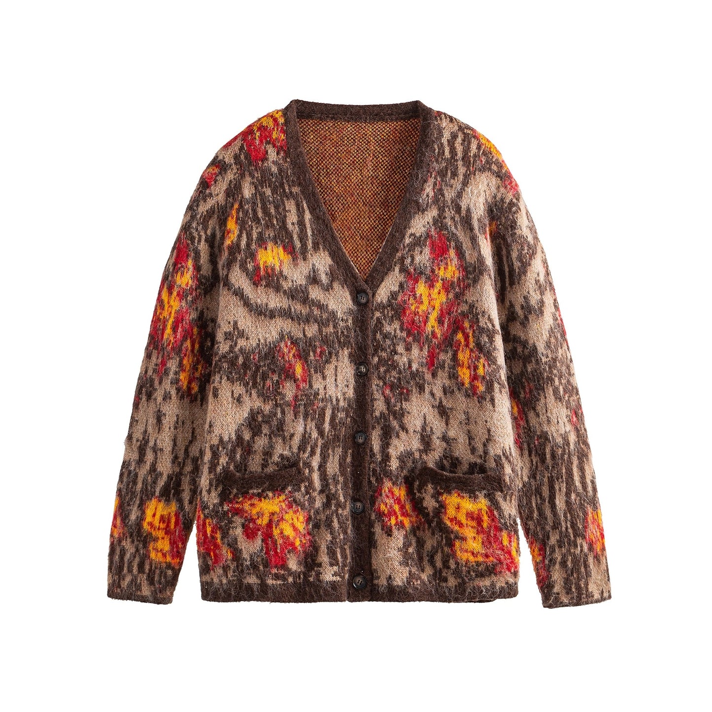 レトロインスパイアファジーカーディガン K0728