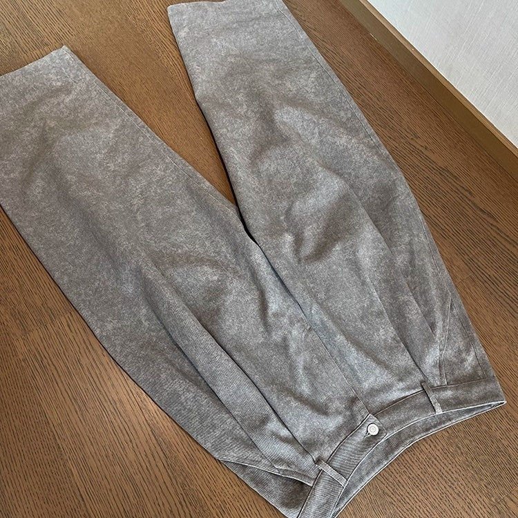ストーンウォッシュルーズタックパンツ K0626