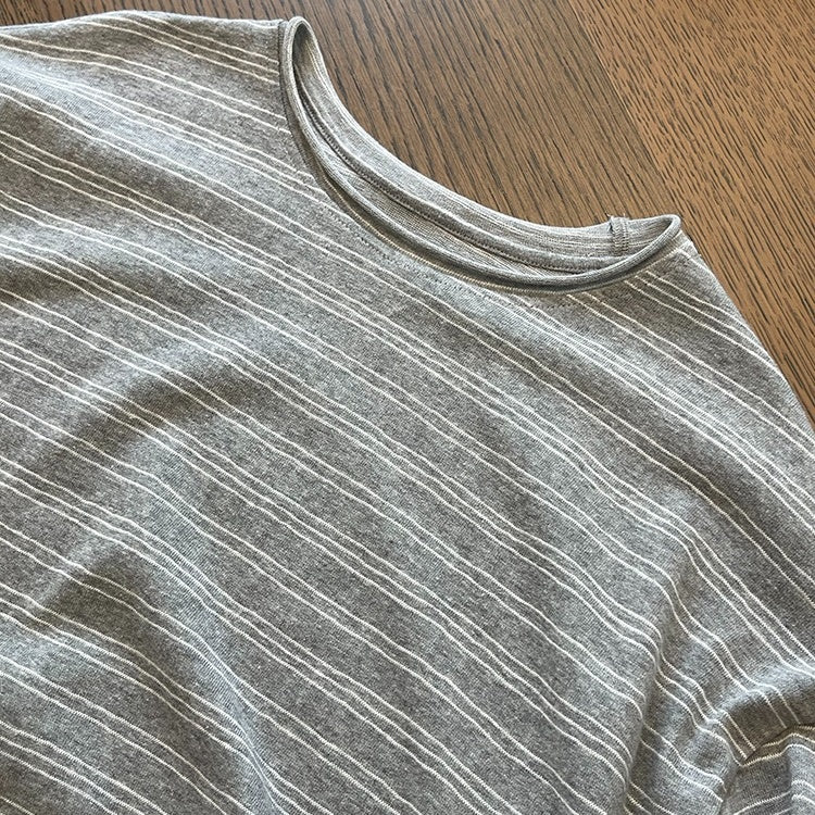 ボーダーワイドスリーブロングTシャツ K0619