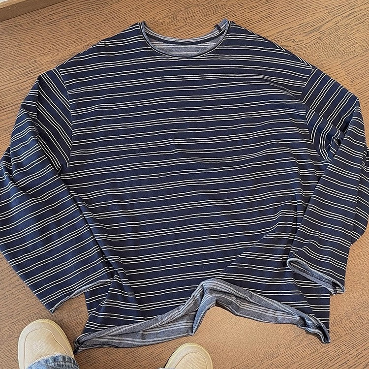 ボーダーワイドスリーブロングTシャツ K0619