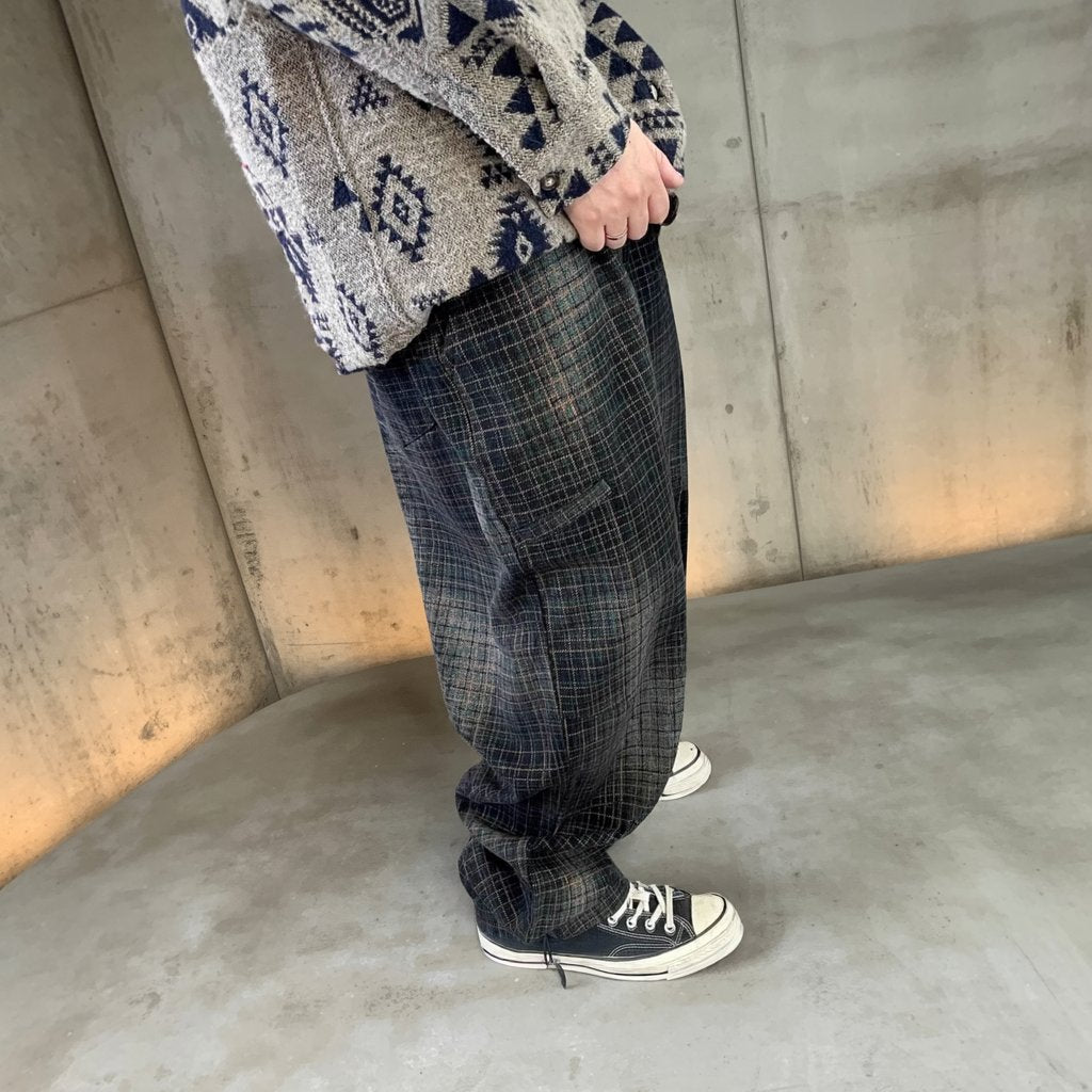 ワイドシルエットチェックパンツ K0596