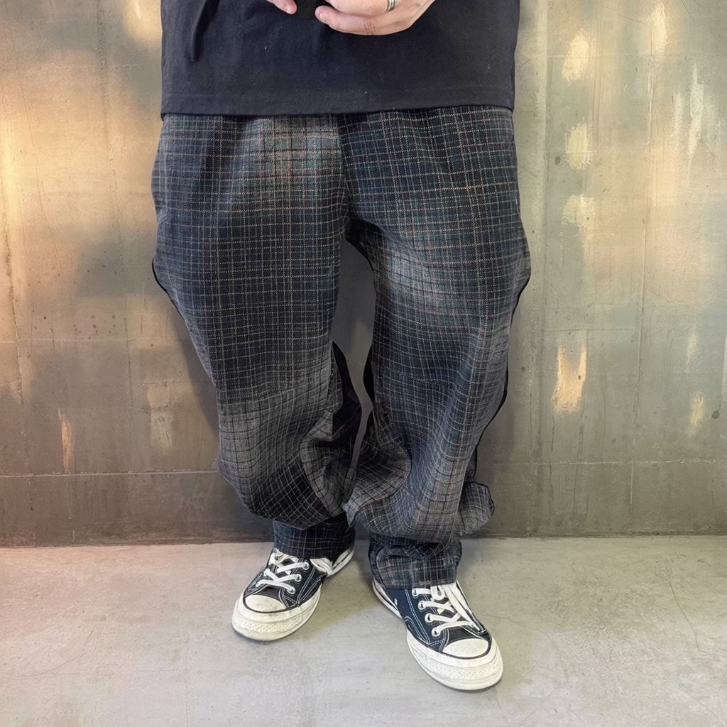 ワイドシルエットチェックパンツ K0596