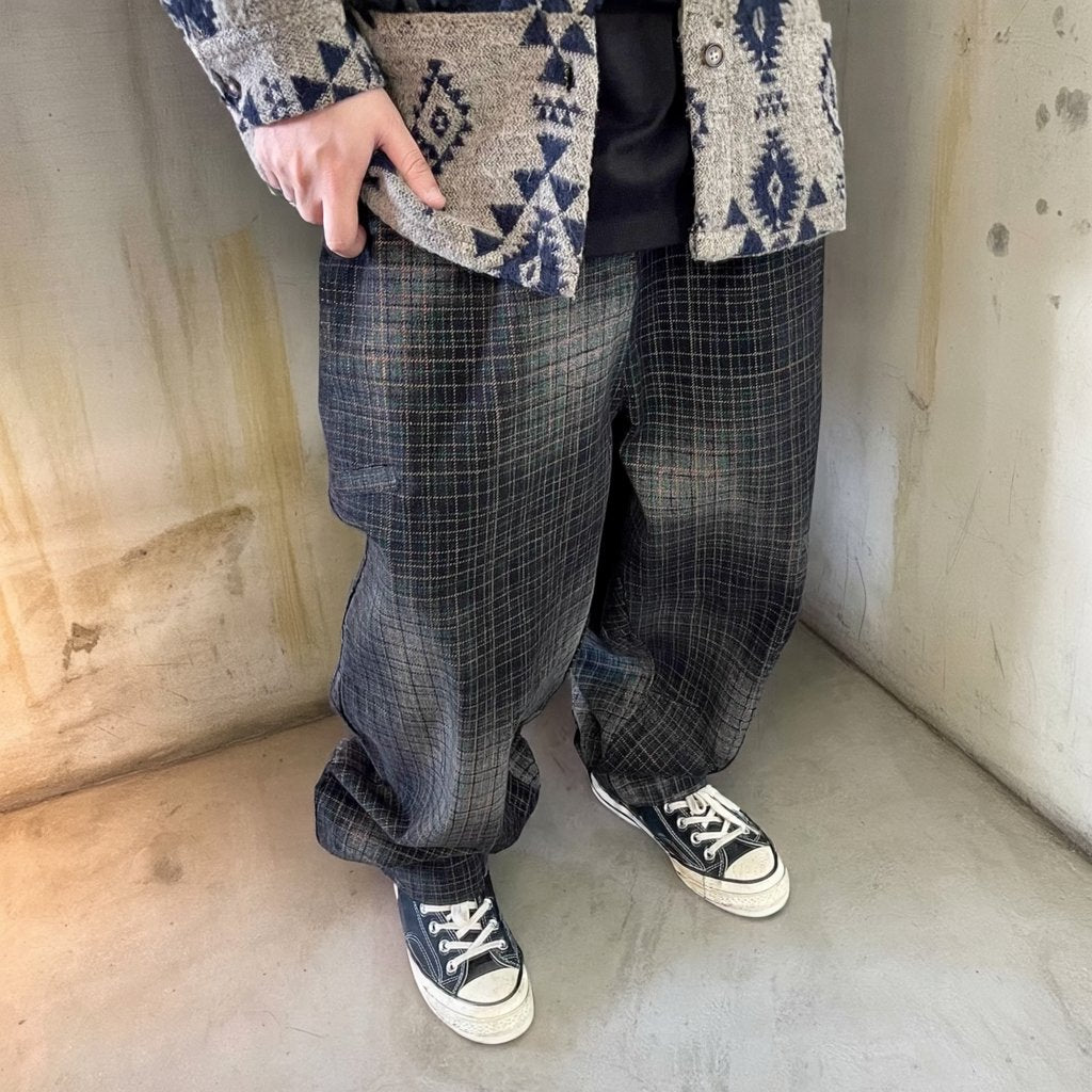 ワイドシルエットチェックパンツ K0596