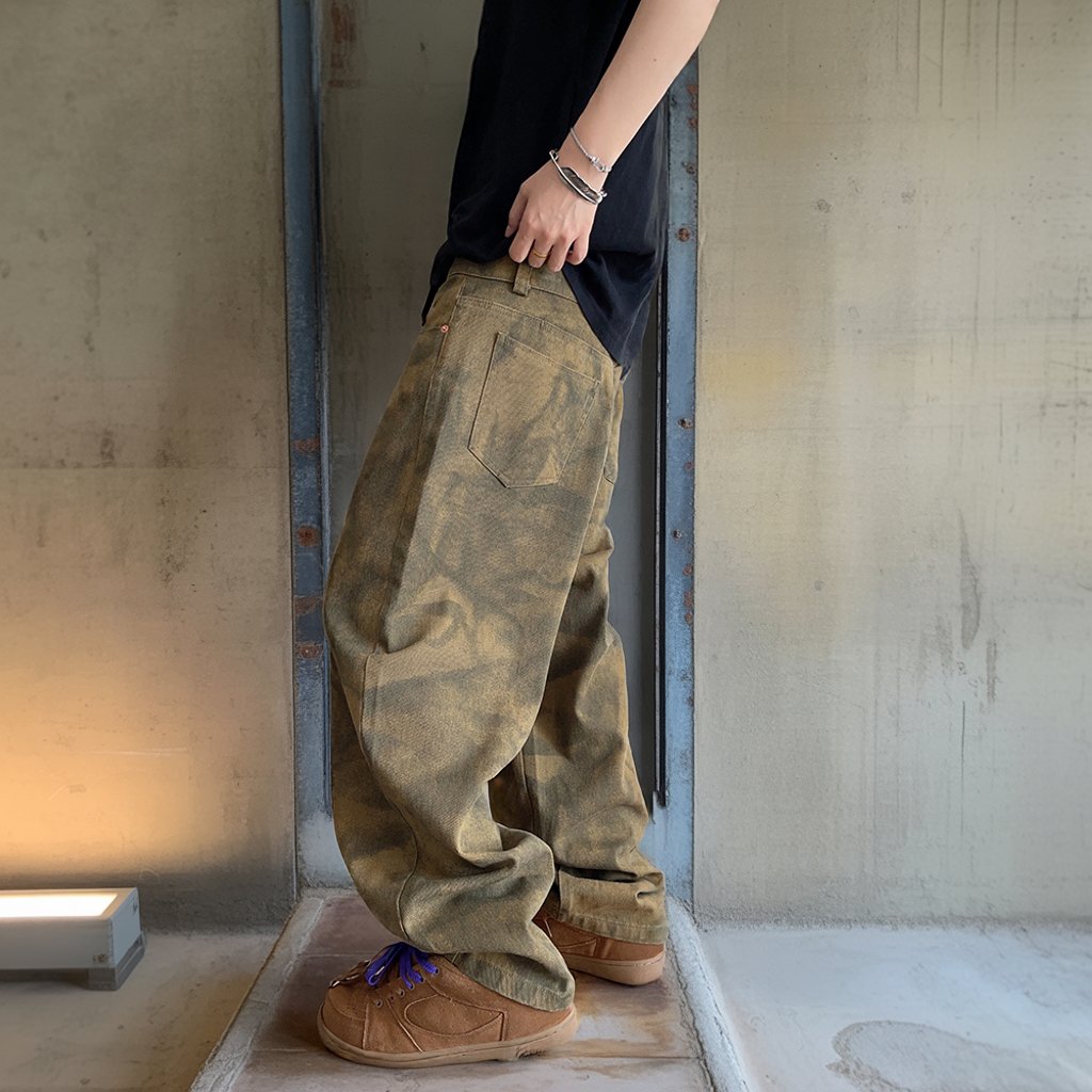 マーブルエフェクトワイドパンツ K0758