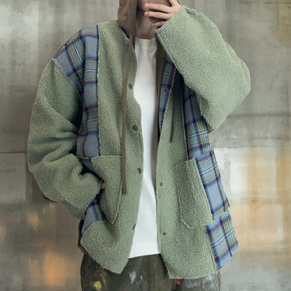 チェックボアパネルドノーカラージャケット K0713