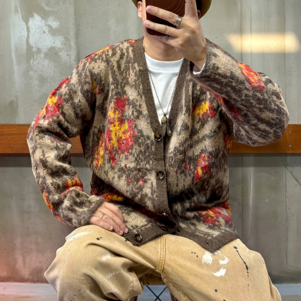 レトロインスパイアファジーカーディガン K0728