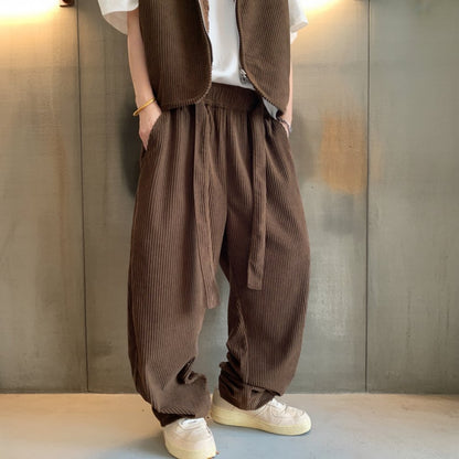 ドレープワイドコーデュロイパンツ K0722