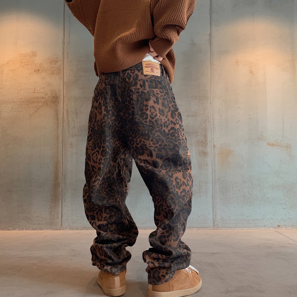 レオパードワイドカーブパンツ K0748