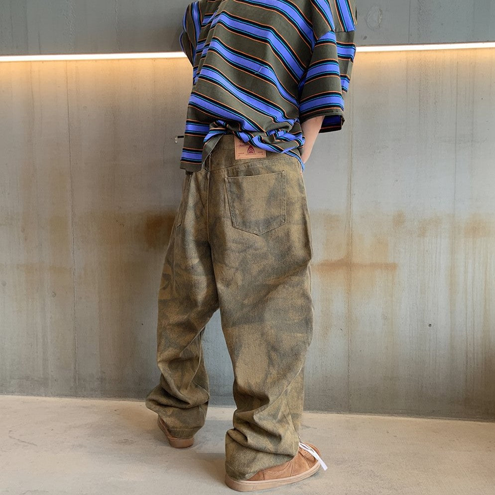 マーブルエフェクトワイドパンツ K0758