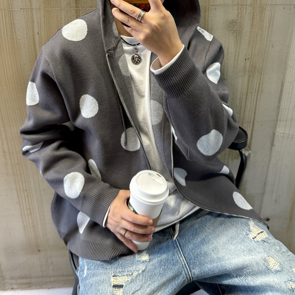 ポルカドットニットパーカー K0756
