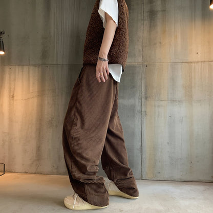 ドレープワイドコーデュロイパンツ K0722