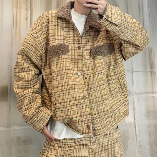 リバーシブルチェックボアジャケット K0744