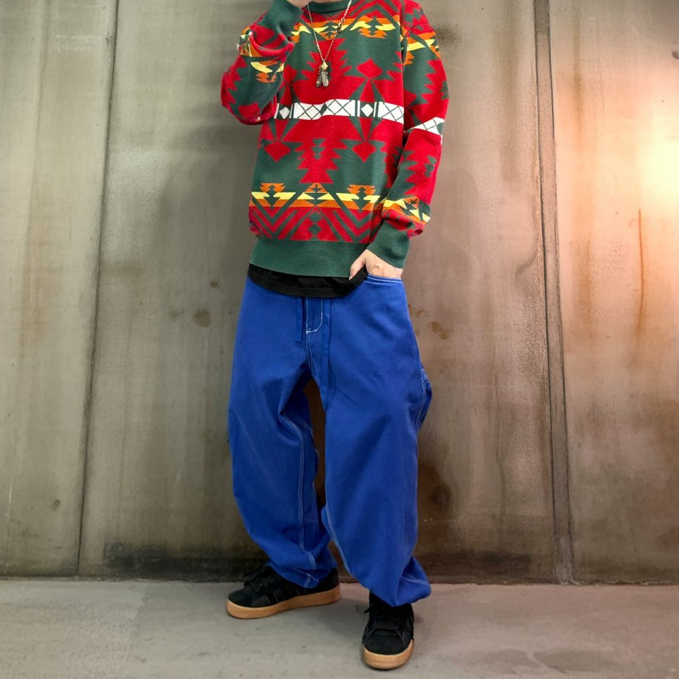 コントラストステッチルーズワークパンツ K0707