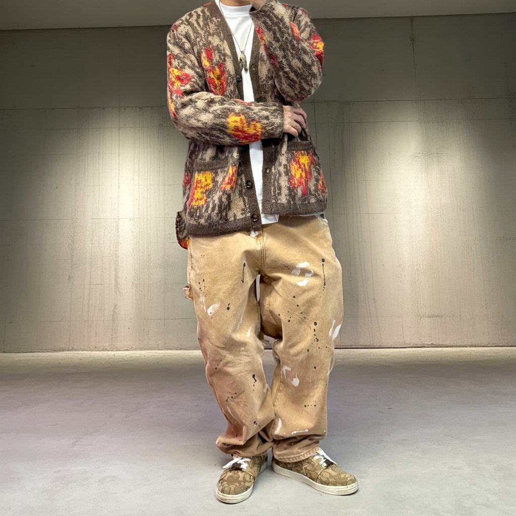 レトロインスパイアファジーカーディガン K0728