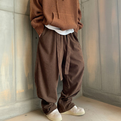 ドレープワイドコーデュロイパンツ K0722