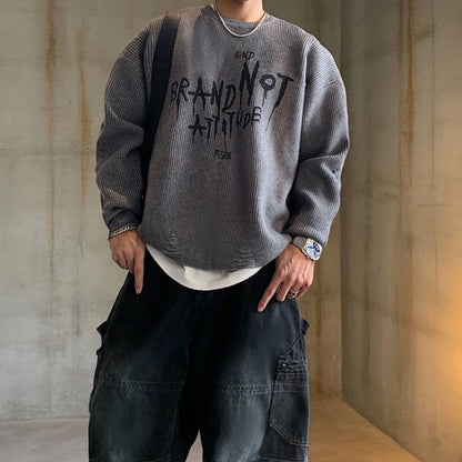 グランジレタリングニット K0761