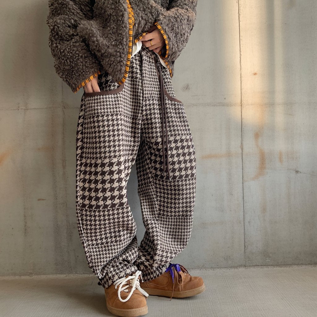 千鳥格子ワイドイージーパンツ K0753
