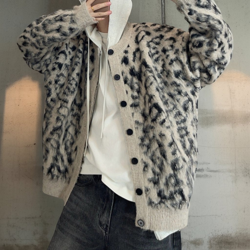 シャギーレオパードオーバーカーディガン K0718