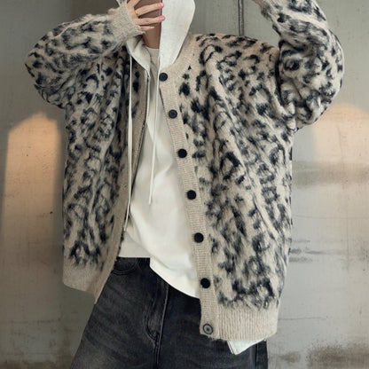 シャギーレオパードオーバーカーディガン K0718