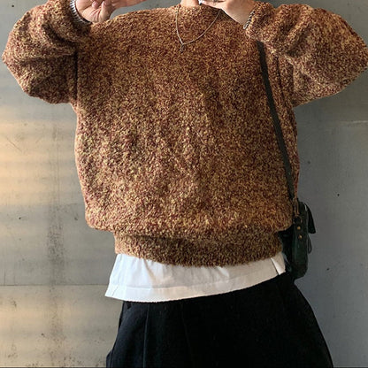 【OUTLET/即納】ボリュームブークレクルーネックニット K0730