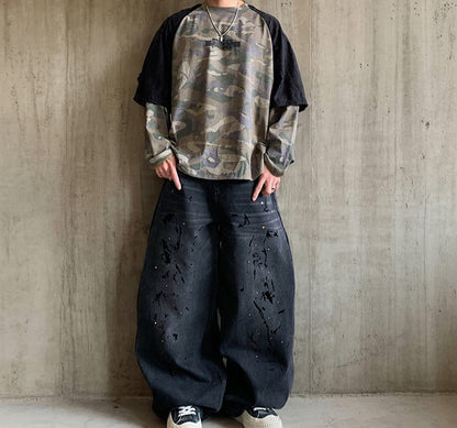 カモフラパネルデザインTシャツ K0857