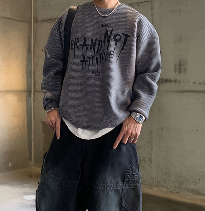 グランジレタリングニット K0761