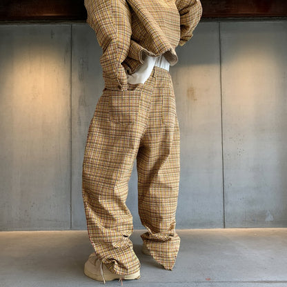 ヴィンテージチェックルーズカーブパンツ K0743