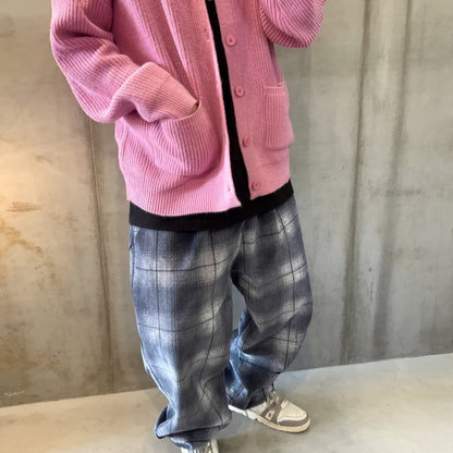 フェードチェックワイドパンツ K0754