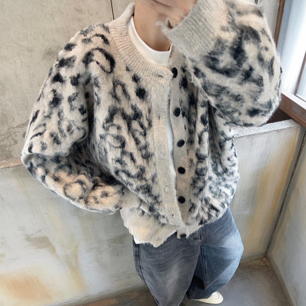 シャギーレオパードオーバーカーディガン K0718