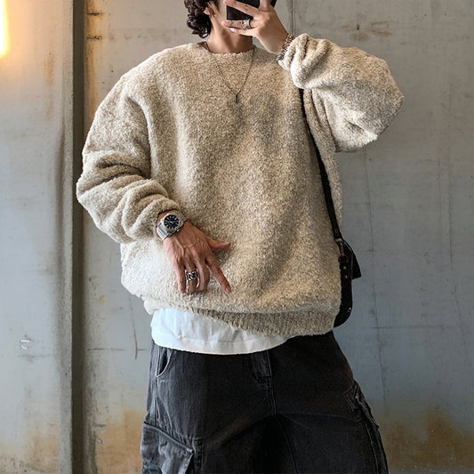 【OUTLET/即納】ボリュームブークレクルーネックニット K0730