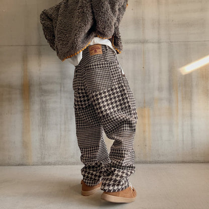 千鳥格子ワイドイージーパンツ K0753