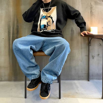 リラックスワイドシルエットデニムパンツ K0726