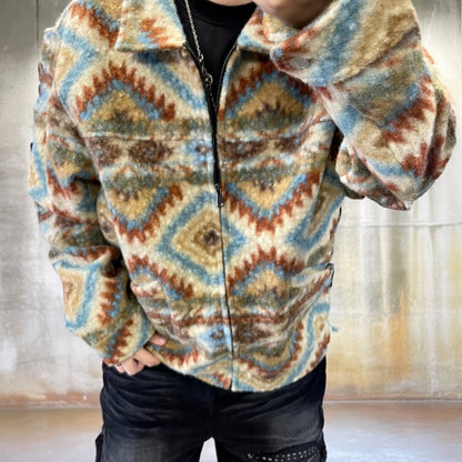 レトロエスニックボアジップジャケット K0729