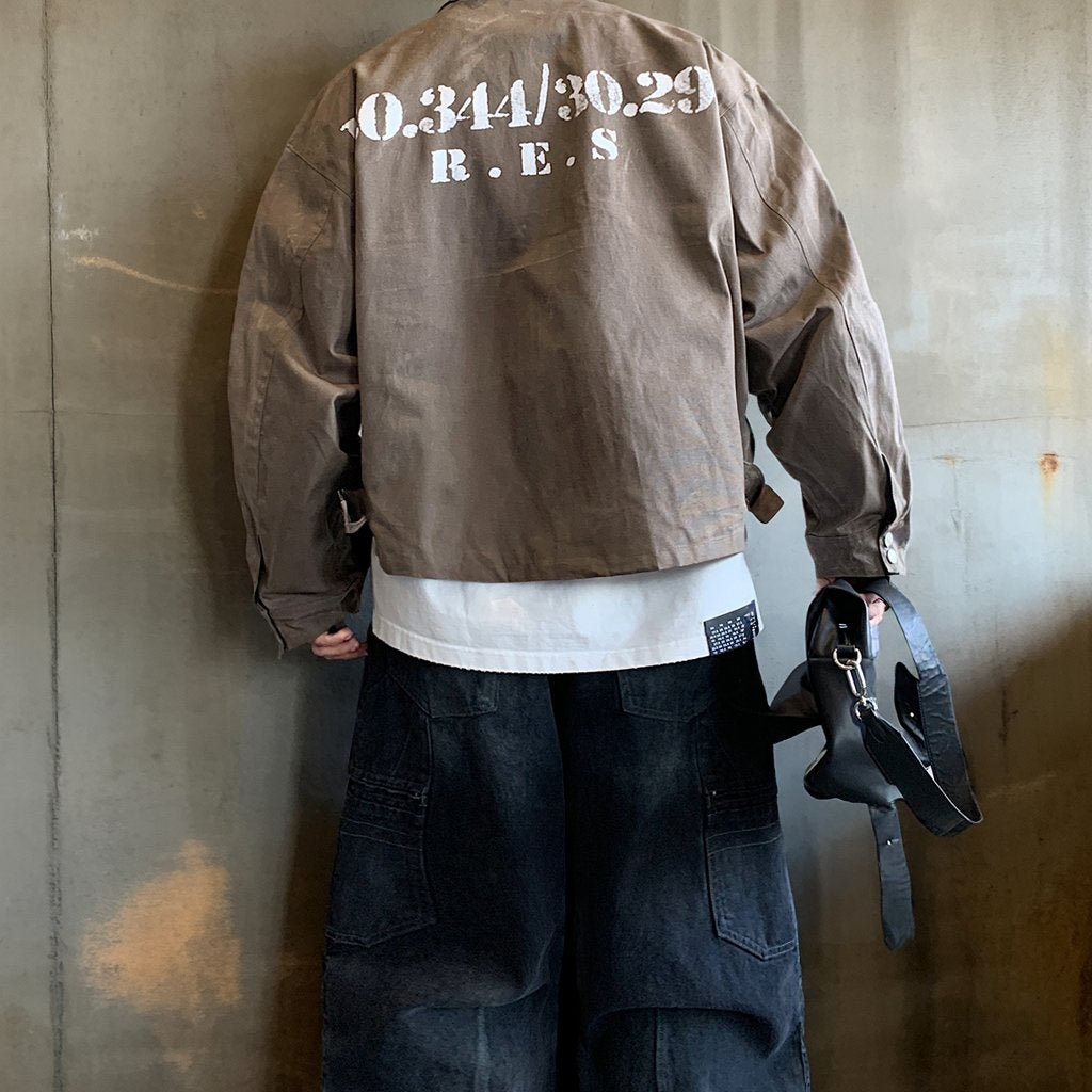 ステンシルグラフィックショートワークジャケット K0678