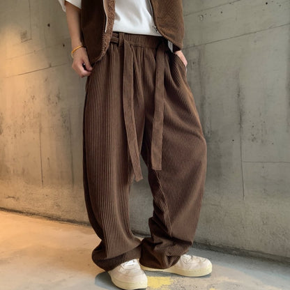 ドレープワイドコーデュロイパンツ K0722