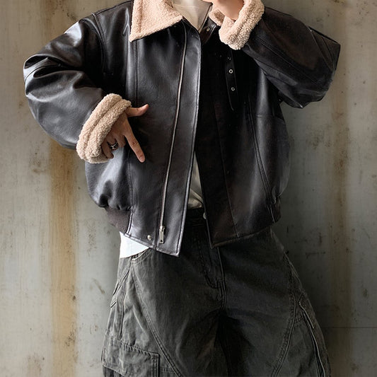 ボアライニングオーバーレザージャケット K0733