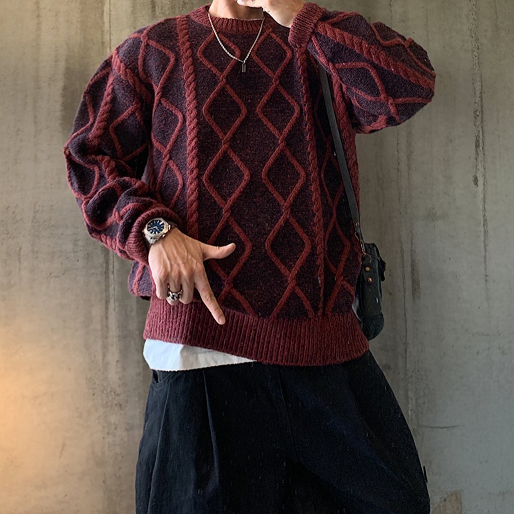 ダイヤパターンルーズフィットニット K0736