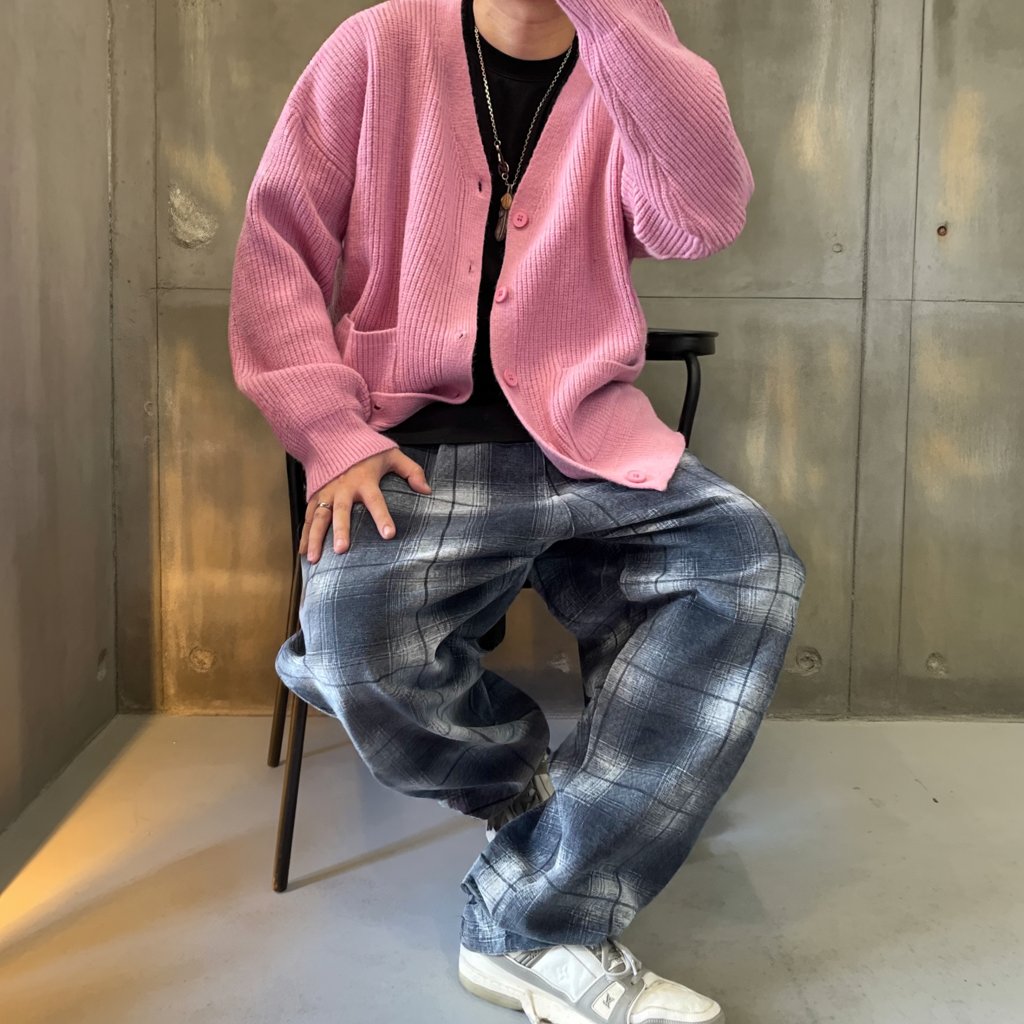 フェードチェックワイドパンツ K0754