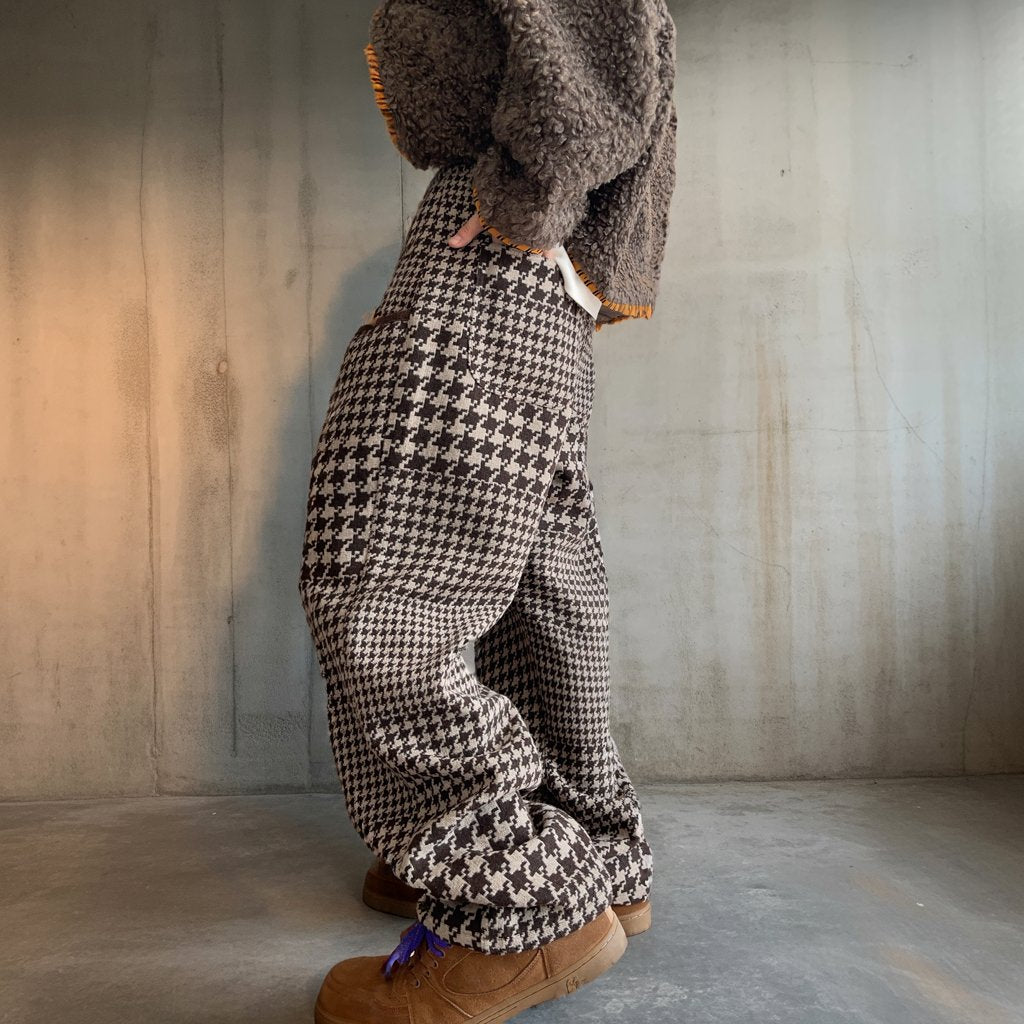 千鳥格子ワイドイージーパンツ K0753