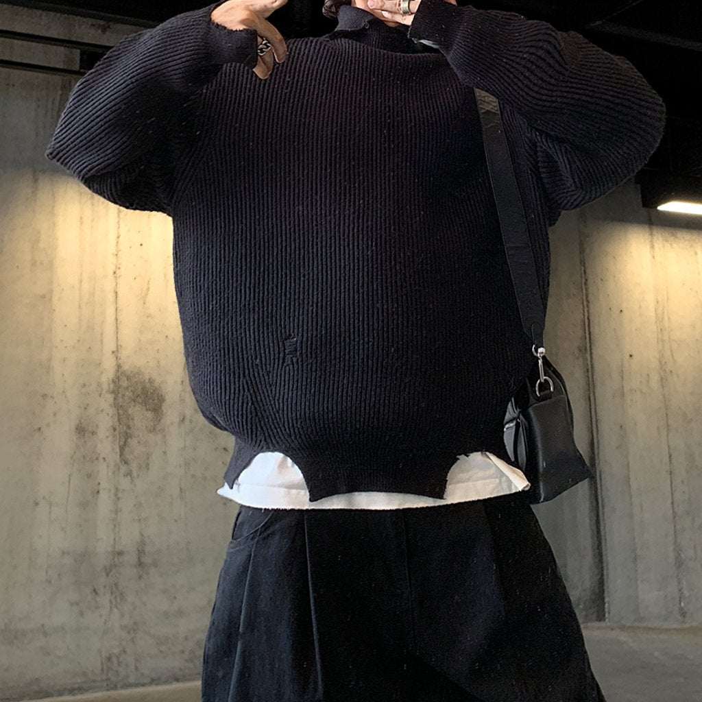 クラッシュカットリブニット K0681