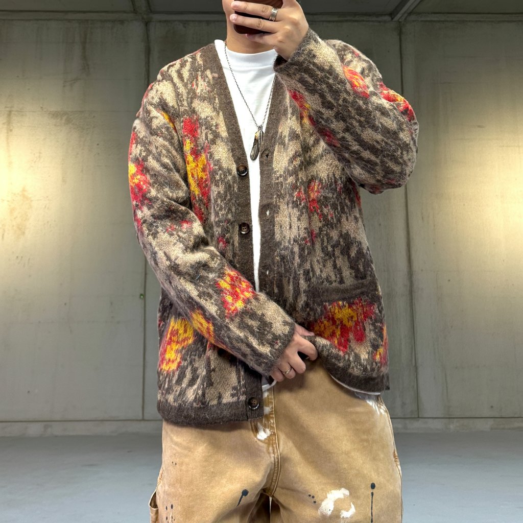 レトロインスパイアファジーカーディガン K0728